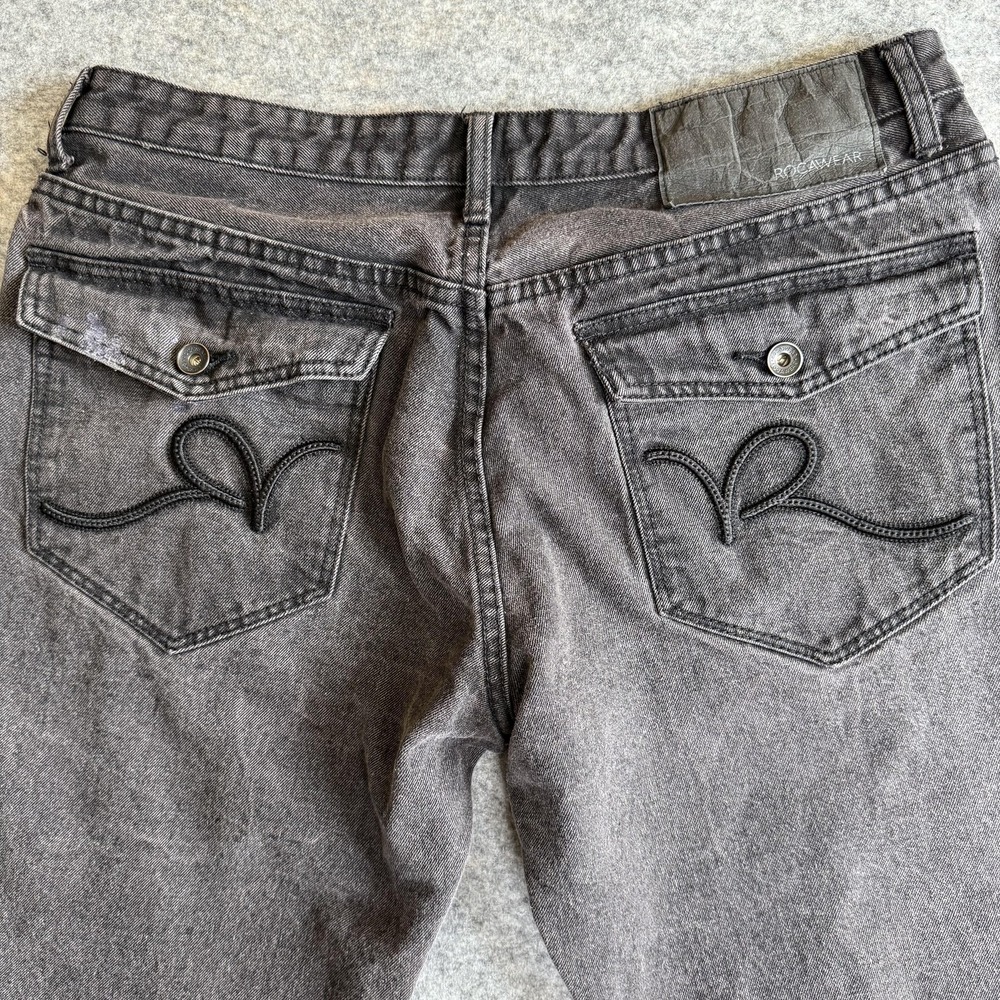 Rocawear Jeans Mens 36 Black‎ Straight Baggy Skater Hip Hop Denim Y2K READ